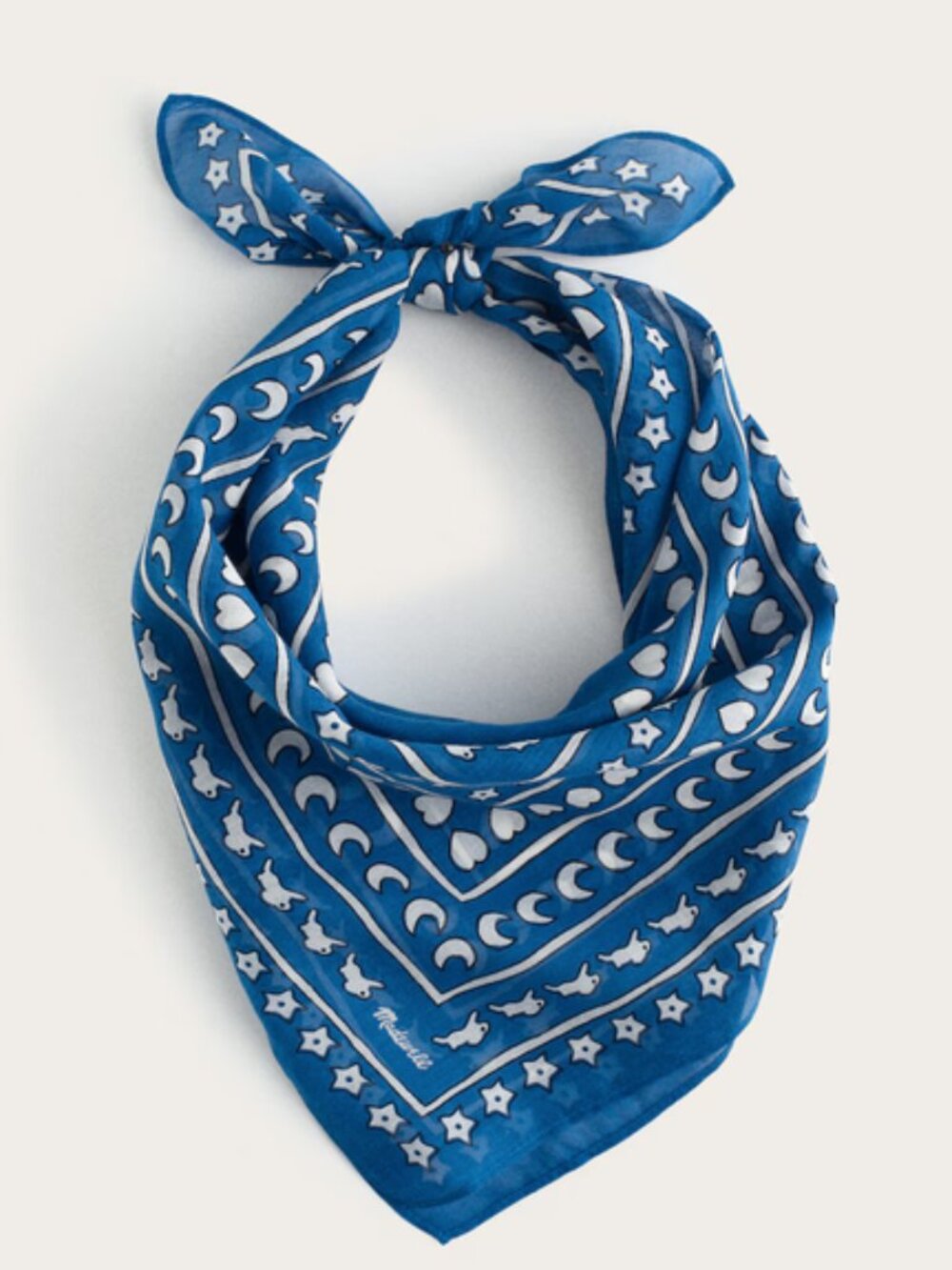 New Madewell Organic Cotton Charm Atlas Blue Bandana
